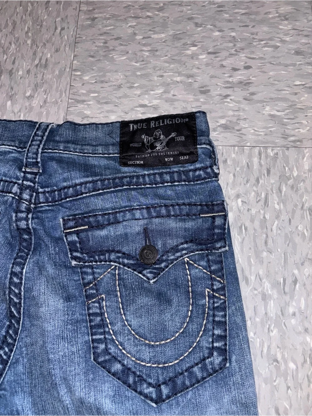 True Religion Men's Straight Jeans in Faded Blue